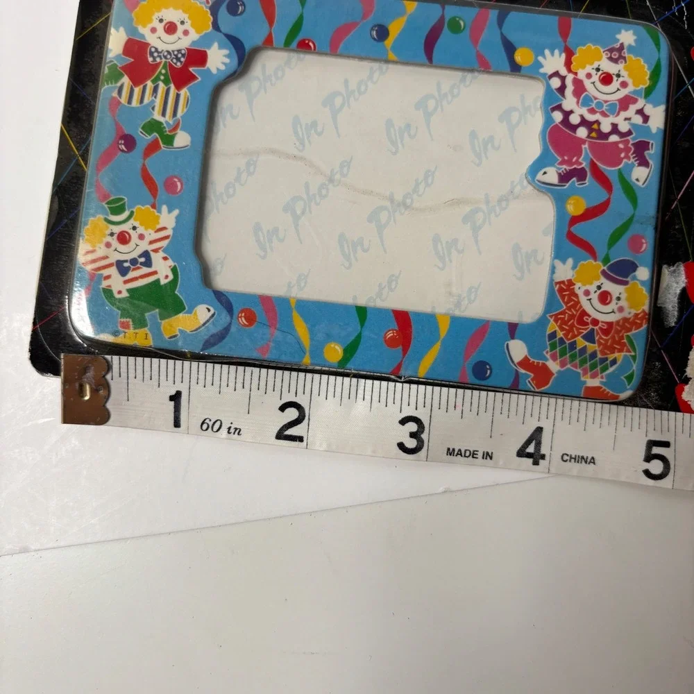 VTG 90s Magnetic Clown Picture Frame NIP SEE Colorful Kidcore Kitschy Gift Retro